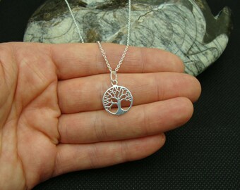 Sterling Silver necklace, Tree of Life Necklace, Sterling Silver Tree of Life pendant, 14mm Tree of Life charm, sterling silver charm