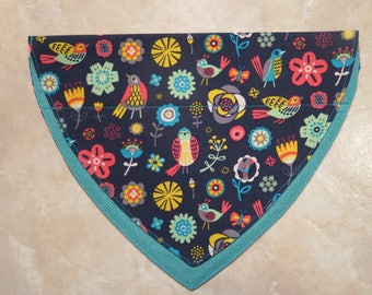 Birds and Blooms OVER THE COLLAR Dog Bandana