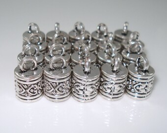 8MM End Cap, TEN Ornate 8mm Caps for Leather Kumihimo or Cord (CAP8-001)