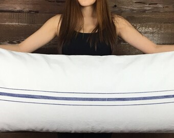 French Grain Sack Style Body Pillow Cover