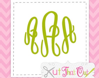 Fancy Circle Monogram SVG & DXF Font Cut Files
