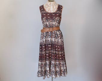 Indian Maxi Dress Vintage Indian Dress 1970s Dress 70s Dress India Gauze Dress Festival Dress Hippie Dress Hippy Dress Bohemian Dress S M L