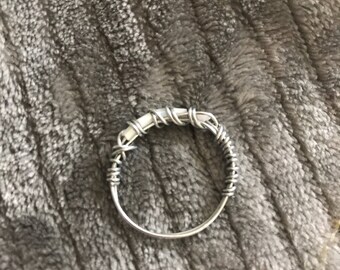 White Wire Wrapped Ring