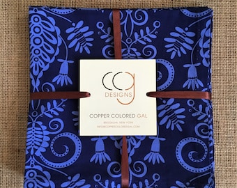 100% Cotton 6 pc. Blue Napkin Set