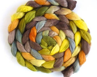 Spot of Sunlight, Polwarth/Silk Roving - Handpainted Spinning or Felting Fiber