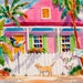 Tropical Art Delray Beach Florida Colony Hotel Watercolor