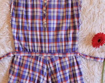 Vintage dress - 1960's Cotton Day Dress - Full Skirt 1960s Dress - 1960's Clothing- Vintage Dress - Women's dress-