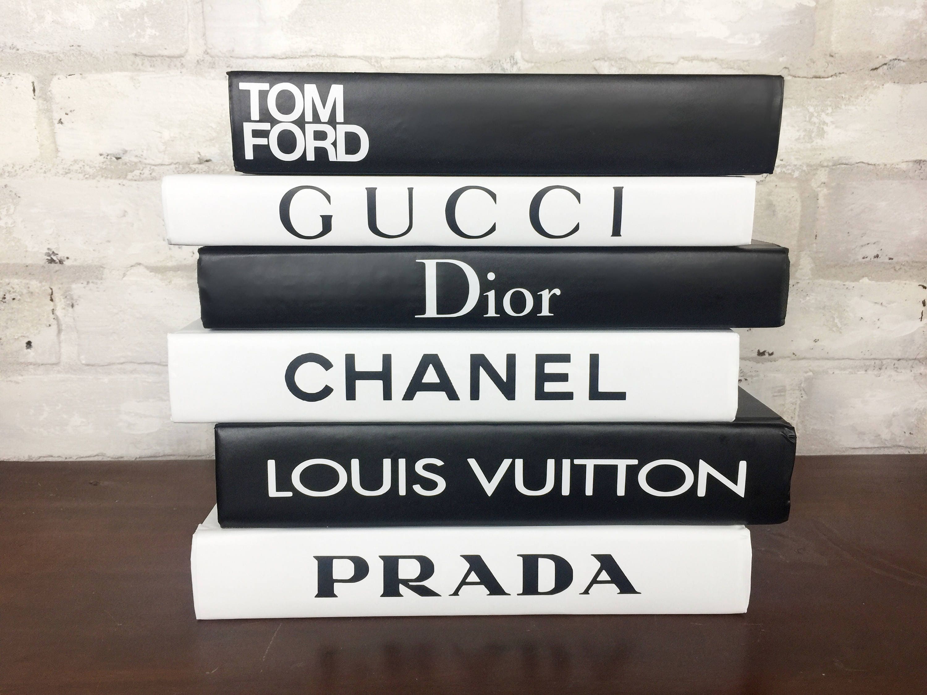 6 BOOKS Black & White Designer Book Set Chanel Louis
