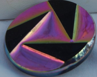 Three Triangles Czech Glass Button