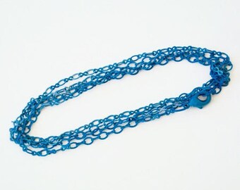 Metal blue length 70 cm link chain