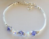 Items similar to Swarovski Crystal Bangle Bracelet/Choose your colors