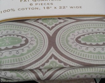 Designer Cotton Fabric | Fat Quarters | 6 Pieces | 18" x 22" Wide | 100% Cotton