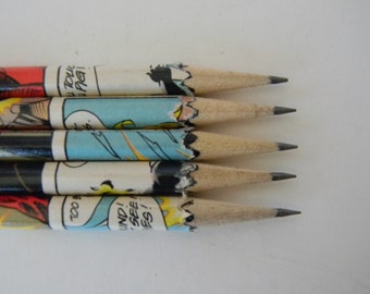 Hand wrapped comic book pencil set