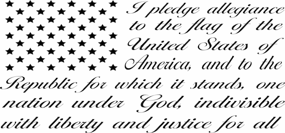 Indoor Wall Vinyl Pledge of Allegiance American Flag car decal