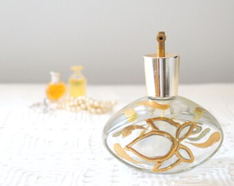 VANITY BOTTLE, Mid Century, Hand Painted Perfume Bottle with Sprayer, Vanity Decor, Gifts for Her, Movie Staging