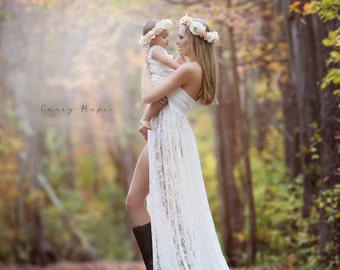 Tiffany Gown • Lace Maternity Dress • Maternity Gown • Maxi Dress • Senior Photo Shoot • Bridesmaid Dress
