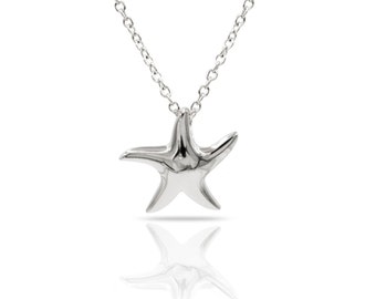 Star Fish Necklace, Sea Star Necklace, Sterling Silver Sea Star Necklace