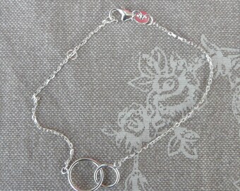 Silver fine Valentine "Duo" bracelet...