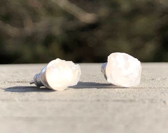 Clear Quartz Stud Earrings