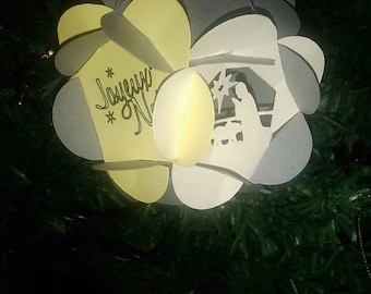 Nativity flower ball ornaments