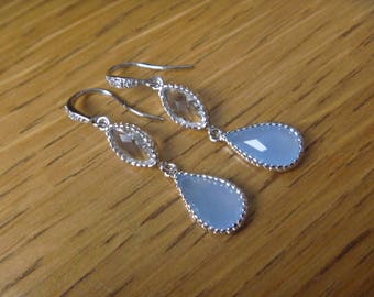Golden Earrings: Crystal lagoon blue
