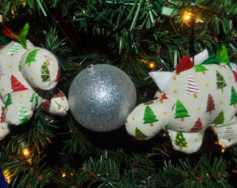 Nerdisaurus Christmas Tree Dinosaur Handmade Handsewn Stegosaurus Ornament