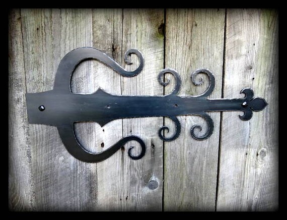 DOOR HINGE FRONTS - Pair Of Decorative (False) Door Hinges - Made DOOR HINGE FRONTS - Pair of Decorative (False) Door Hinges - Made from Cut Steel (Not Cast) - X-Large - Door Hardware - Antique - Hinge from NazForge on ... - DOOR HINGE FRONTS - Pair Of Decorative (False) Door Hinges - Made