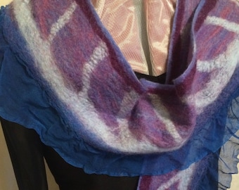 Wet Felt/Nuno Felted Scarf - Reversible