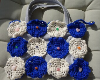 Crochet Handbag | Handmade Crochet Bag | Granny Square Bag | Retro Crochet Handbag | Knit Handbag | Evil Eye Handbag | Gift for her