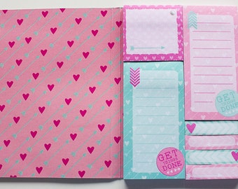 post-it, marque-page, poster ses coeurs et pois