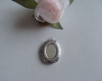 Locket box Locket necklace silver aged