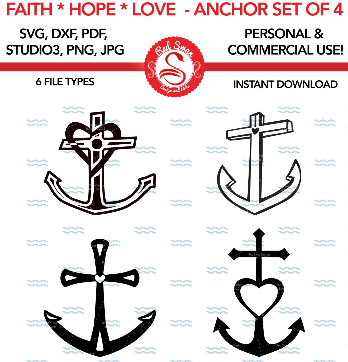 Anker SVG glaube Liebe Hoffnung Anker SVG DXF studio3