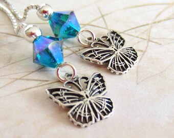 Filigree Butterflies-Sterling Ear Threads