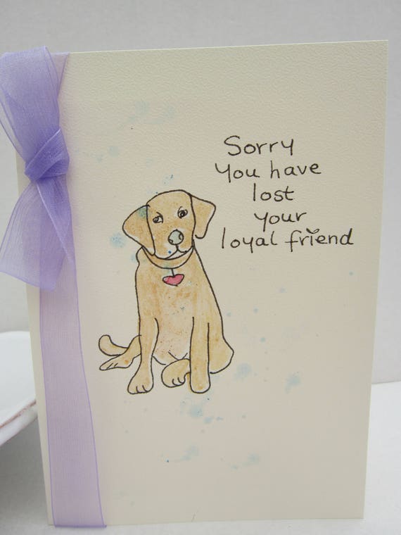 Dog Sympathy Card watercolour card pet sympathy card dog