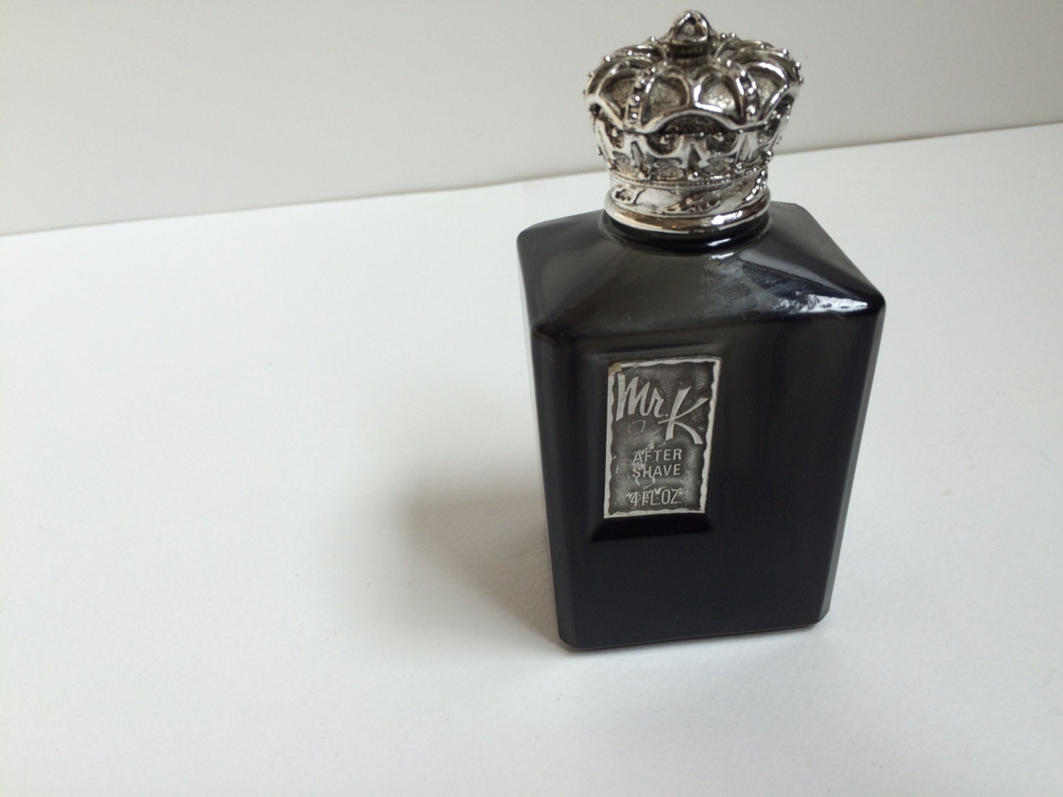 Vintage Mr K After Shave Bottle 4 Fl Oz With Silver Crown Lid