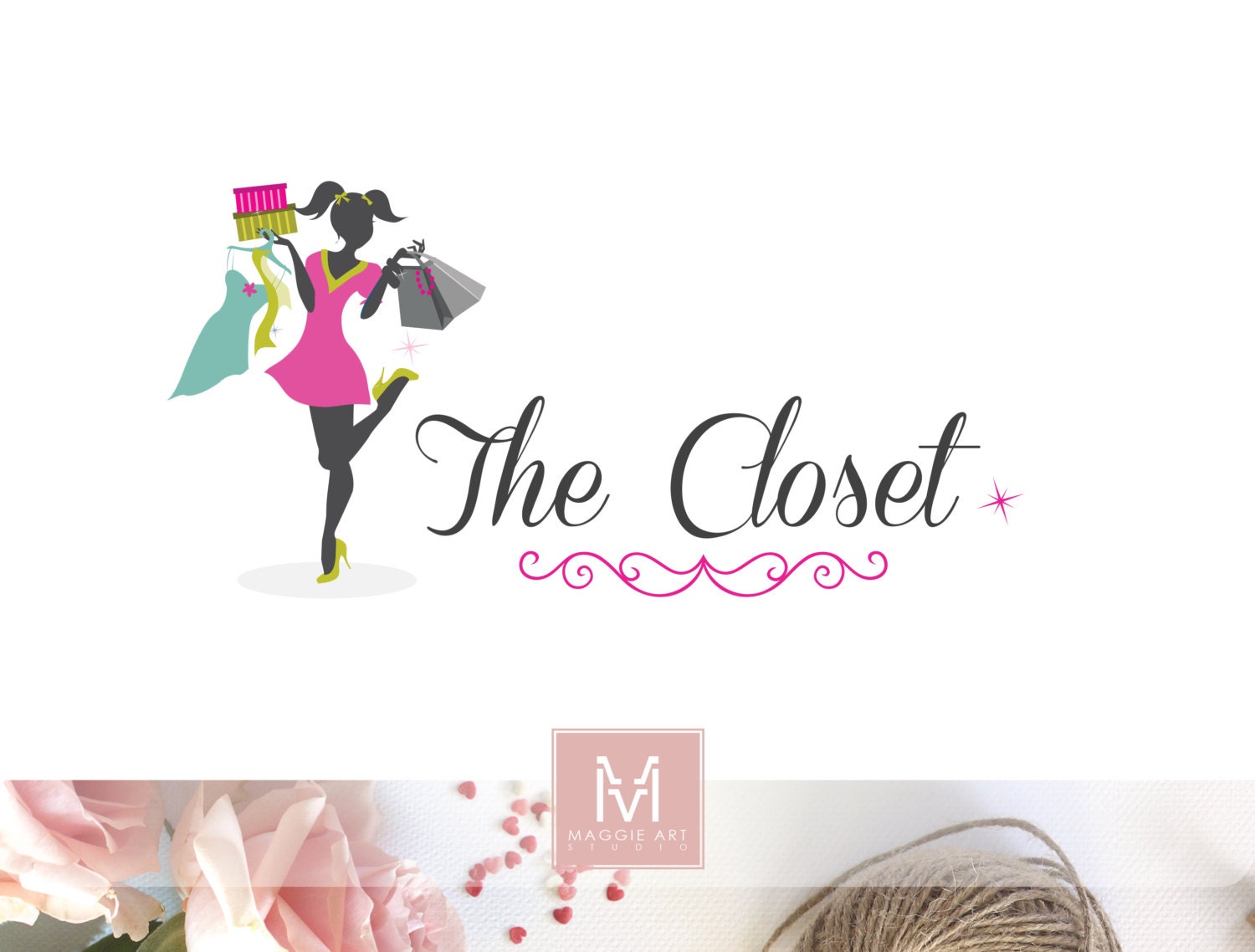 Fashion logo girl logo closet logo fabric logo character