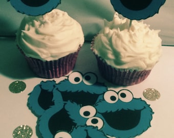 Cookie Monster Cupcake toppers
