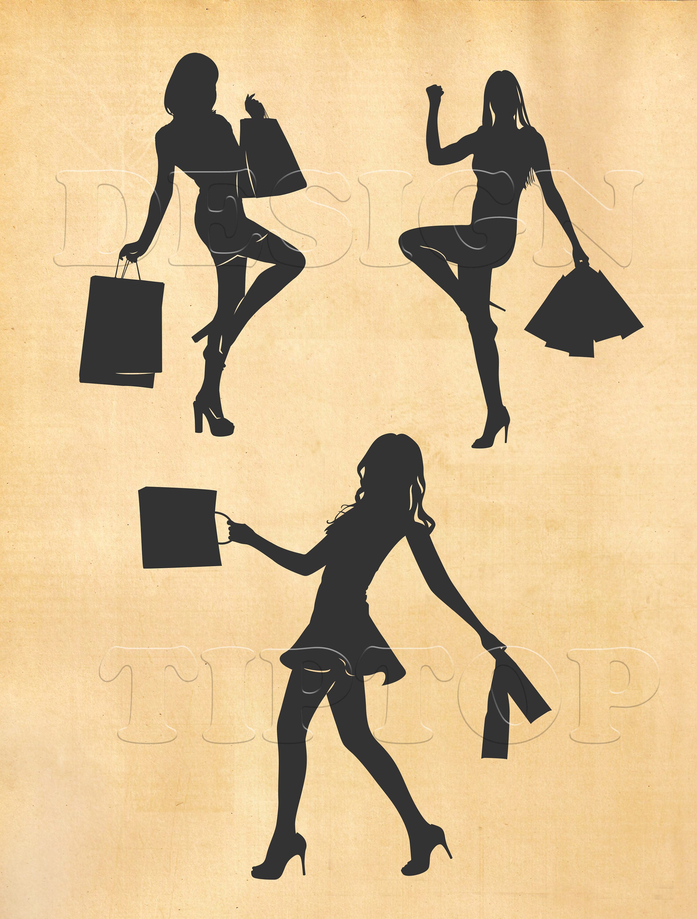 Download Woman silhouette SVG woman shopping print and cut files