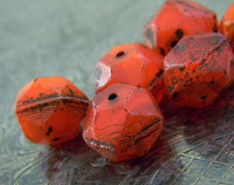 Molten (6) -Czech Glass English Cut Rounds 10mm