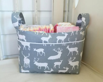 Nappy caddy / Change table organiser / Fabric basket / Nursery storage