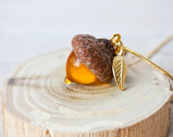 Necklace "Acorn Orange" | Small