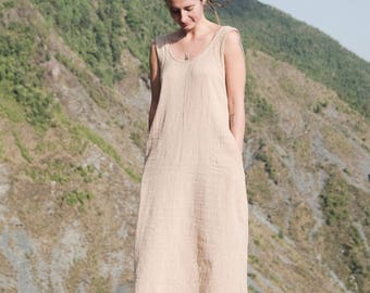 khadi organic cotton woman long boho dress "softness"