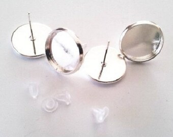 10 blank earrings 12mm (5 pairs)