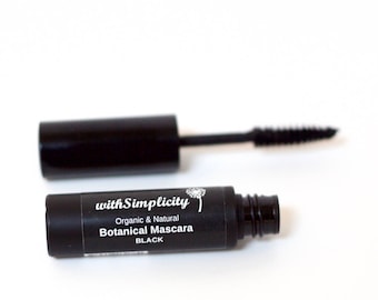 Organic Mascara Black or Brown with Botanical Ingredients , Vegan, Gluten Free, Cruelty Free