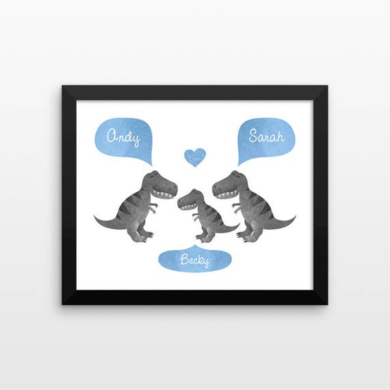 T-REX Dinosaur Nursery Art, Baby Kids Room Decor, Animal Nursery Decor, Personalized Nursery Wall Art, Baby Shower Gift, Nursery Print