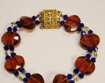 Amber and Blue bracelet