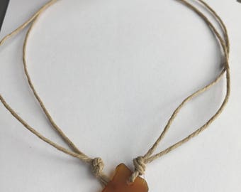 Surfer Brown sea-glass necklace