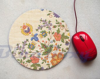 Flower Mousepad, Office Mousepad, Computer Mouse Pad, Fabric Mousepad