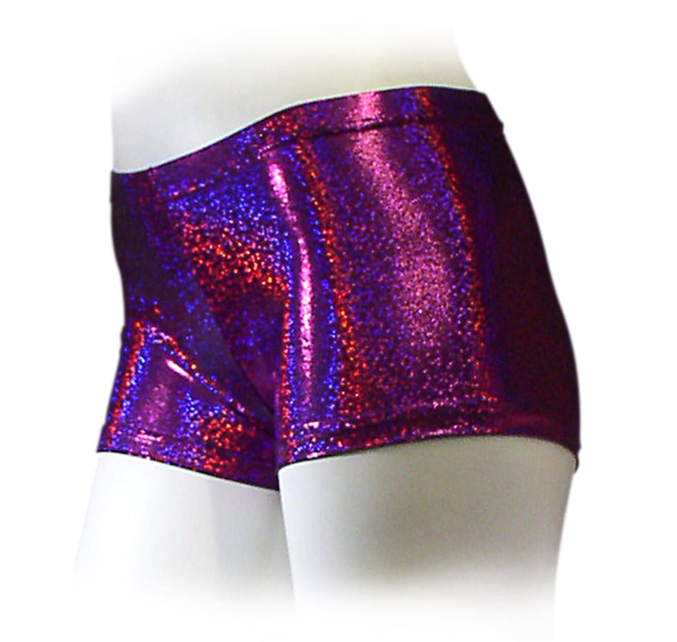 Booty shorts. Nylon Spandex Girls Holographic Dance Shorts.