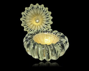 Stunning C.1950s BAROVIER TOSO MURANO Zebrati Glass Bowl | Ashtray | Set